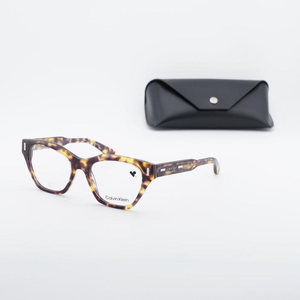 Calvin Klein CK23518 528 Cat Eye Eyeglasses 52mm - Violet Havana